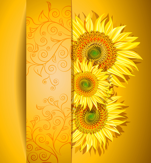 Beautiful sunflowers background vector 02 sunflower flowers beautiful background   