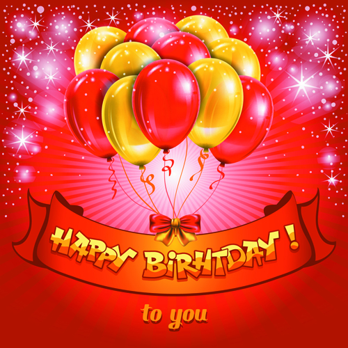 Happy Birthday Colorful Balloons background set 02 happy birthday happy ground balloons balloon   