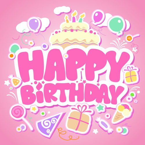 Creative Happy Birthday design elements vector art 04 happy birthday happy elements element creative birthday   