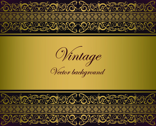 Vintage gold border background vector 03 gold border background vector background   