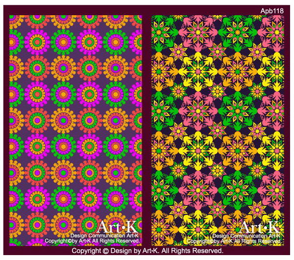 Colorful flowers art backgrounds vector tile Shape pattern geometric patterns flower type flower Base   