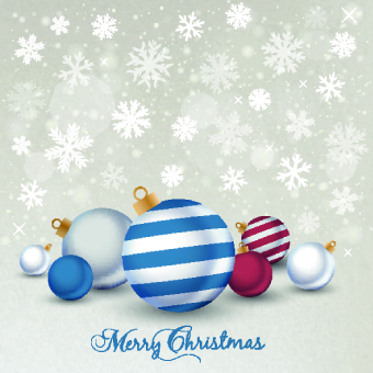 2014 Merry Christmas decor ball vector background 01 Vector Background merry christmas 2014   