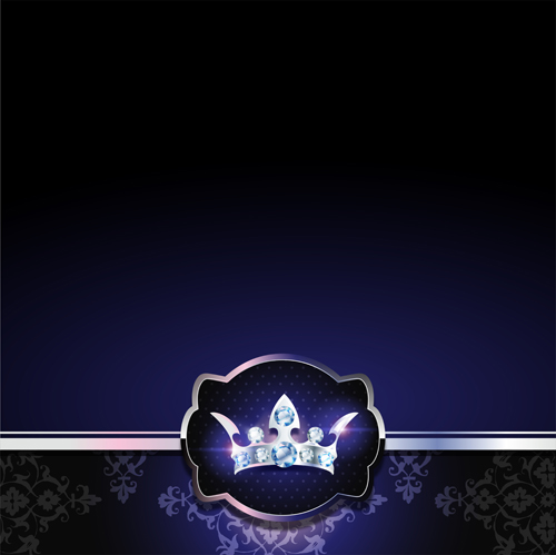 Diamond crown with dark blue VIP invitation card vector 14 vip invitation diamond dark crown card blue   
