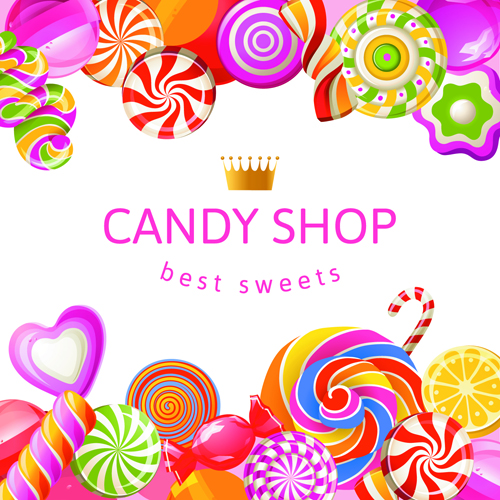 Candy with sweet shop background vector 03 sweet candy background   