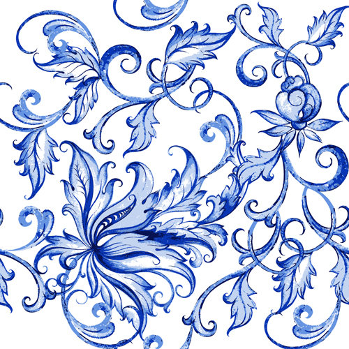 Blue floral ornaments vector backgrounds 03 ornaments floral blue background   