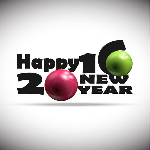 2016 new year design with shiny ball vector year shiny new design ball 2016   