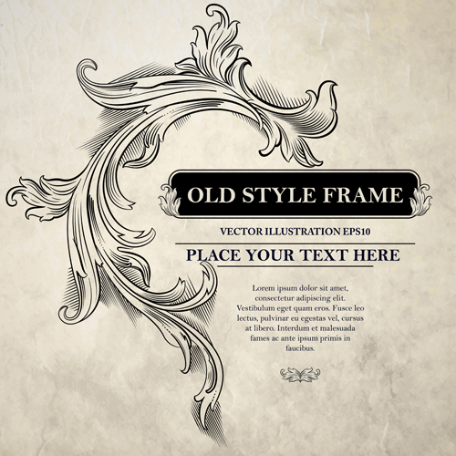 Old style frame ornament vector 01 style ornament old frame   