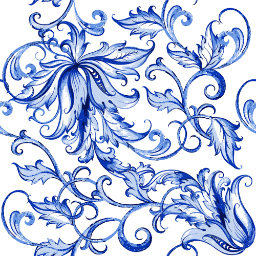 Blue floral ornaments vector backgrounds 02 ornaments floral blue background   