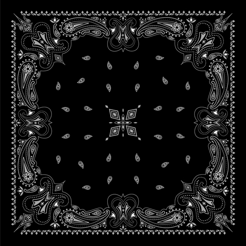 Black with white bandana patterns design vector 04 white patterns pattern bandana   
