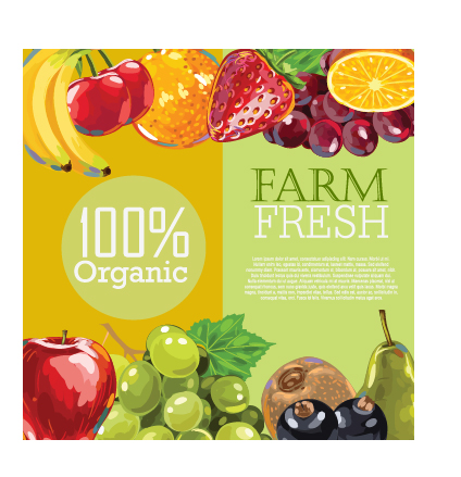 Vector farm fresh fruit background design 01 fruit Farm-Fresh background   