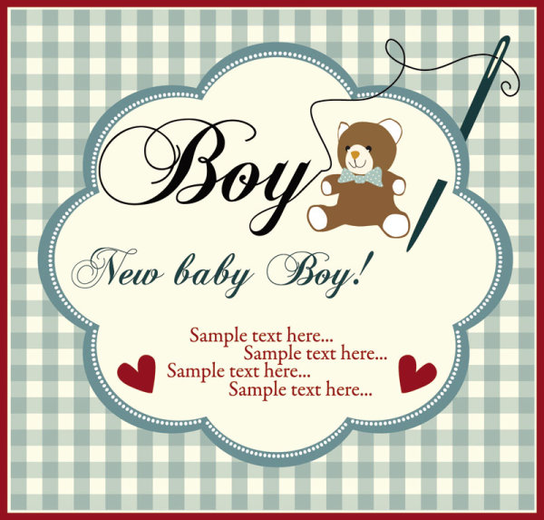 Elements of Cute New baby cards design vector 01 elements element cute baby   