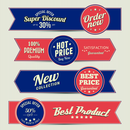 Retro style sale banners set vector 04 sale Retro style Retro font banners banner   