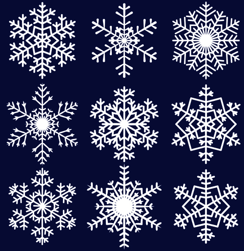 Different Snowflakes mix design vector material 04 snowflake mix material different   