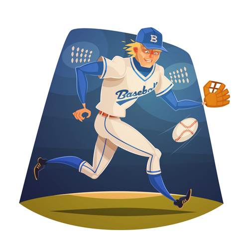 Funny cartoon sporting design vector 07 Sport funny cartoon   