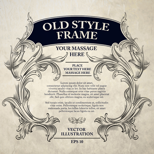 Old style frame ornament vector 02 style ornament old frame   