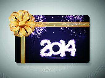 2014 New Year with christmas vector cards 05 year new year christmas cards card 2014   