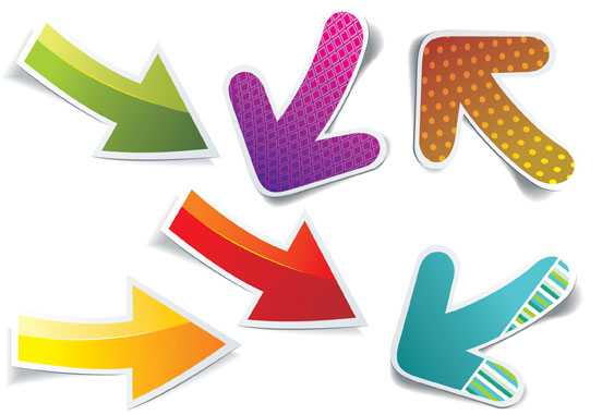 Different Arrow Stickers design elements vector stickers sticker elements element arrow   