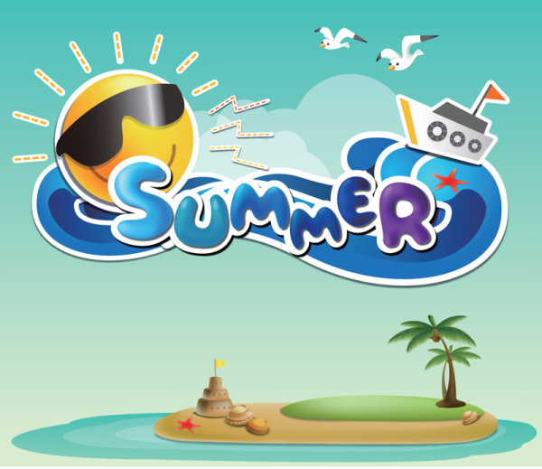 cartoon Summer elements vector 01 summer elements element cartoon   