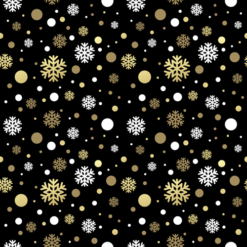 Golden with white snowflake pattern seamless vector snowflake seamless pattern   