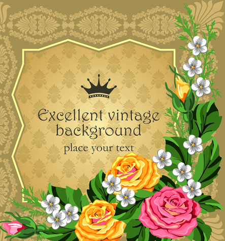 Set of Frame with flowers luxurious vector background 03 luxurious flowers flower   