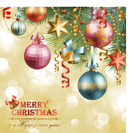 Ornate Christmas Pendant gift cards vector 04 Pendant ornate gift christmas cards card   