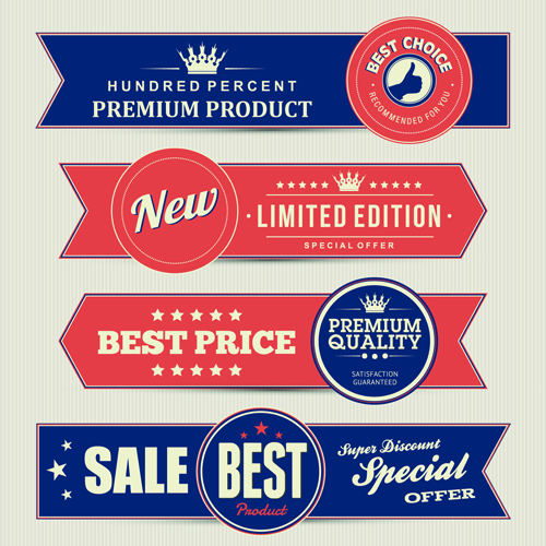 Retro style sale banners set vector 05 sale Retro style Retro font banners banner   