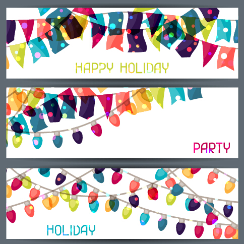 Happy holiday banners creative vector 01 holiday happy banners   