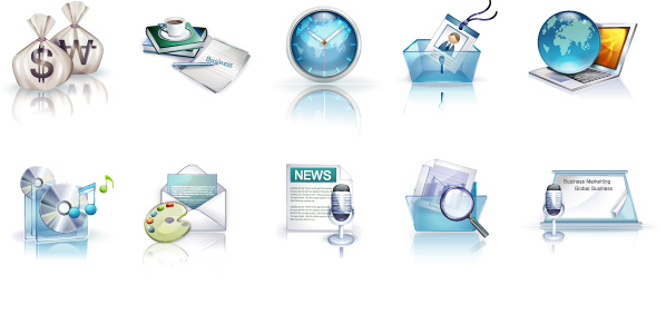 Vista style icon 1 vector Vista icons user purse paper palette notebook computer news music microphone mail login envelope email earth coffee cup clock cd books   