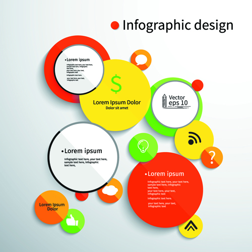 Colored round infographics design vector 02 round infographics infographic colored   