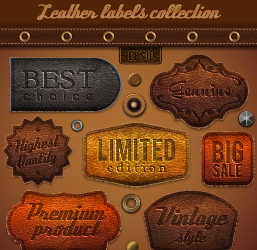 Vintage Leather labels set 03 vintage leather labels label   