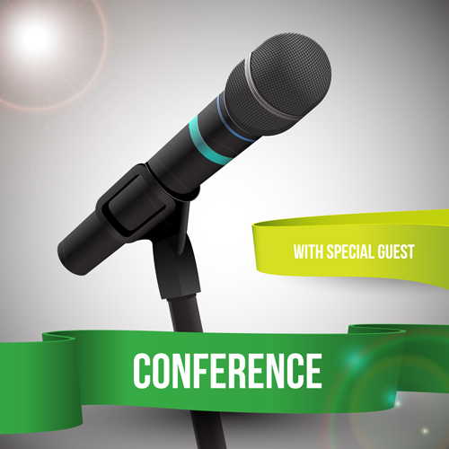 Conference microphones business template vector 10 template microphone conference business   
