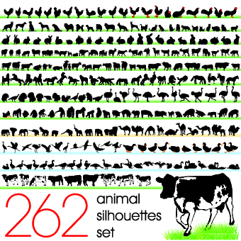 Silhouettes of animals design vector 01 silhouettes silhouette animals Animal   