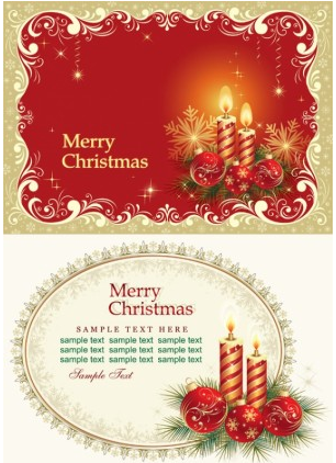Candle christmas cards vector christmas cards candle   