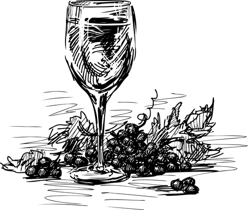 Drawing Wine Black style vector 02 wine drawing draw black   