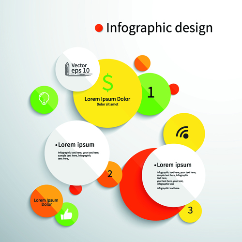 Colored round infographics design vector 04 round infographics infographic graphics colored   