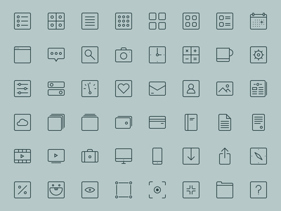 Square outline icons set square outline icons   
