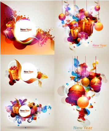 Christmas gift with baubles fashion background vector gift fashion christmas baubles   