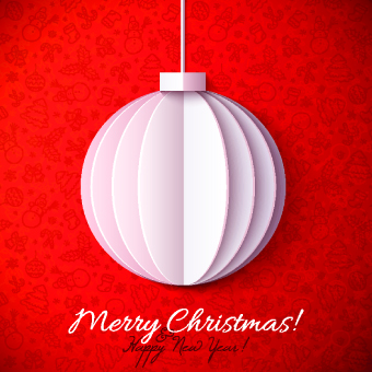 Paper Christmas ball vector backgroun 01 paper christmas ball   