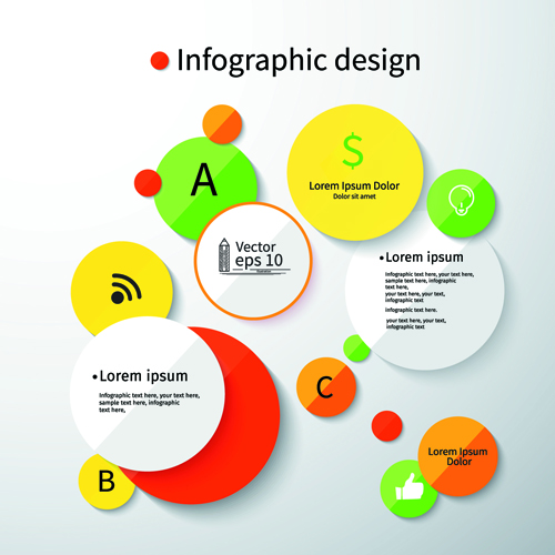 Colored round infographics design vector 03 round infographics infographic colored   