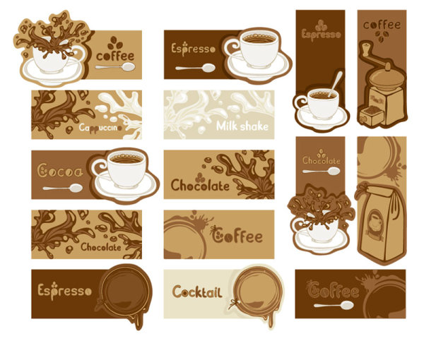 coffee and chocolate elements cards vector elements element coffee chocolate cards card   