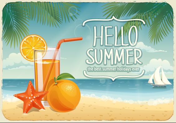 Best summer holiday beach vector background 05 Vector Background summer holiday best beach background   