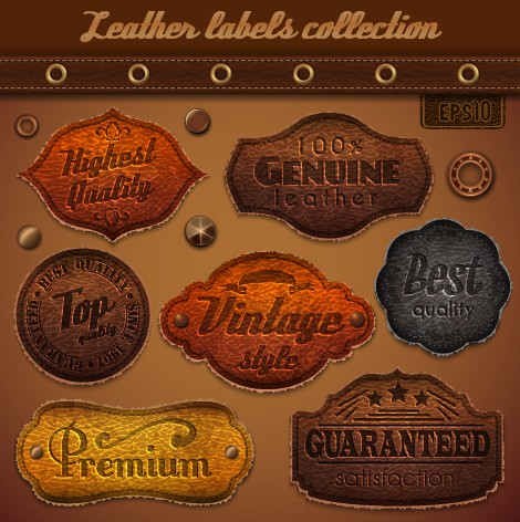 Vintage Leather labels set 02 vintage leather labels label   