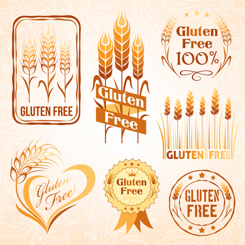 Gluten free logos with labels vector 04 logos labels Gluten free Gluten   