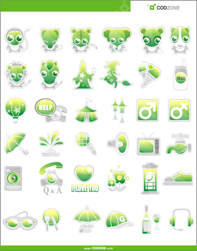 Green cute Icon vector tiger monkey circular icon Animal   