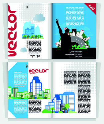 City Magazine Cover vector 04 magazine cover city   