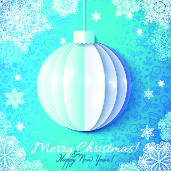 Paper Christmas ball vector backgroun 02 paper christmas ball   