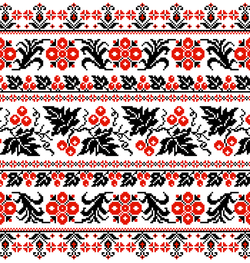 Ukraine style fabric pattern vector 02 Ukraine pattern vector pattern fabric pattern fabric   