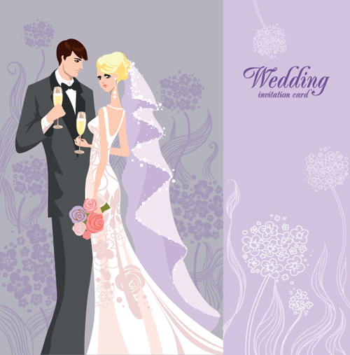 Set of Wedding Invitation cards elements vector graphics 04 wedding invitation elements element cards card   