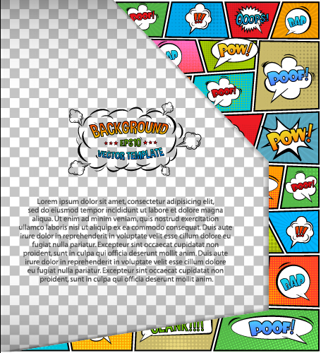 Cartoon speech bubbles with background template vector 14   