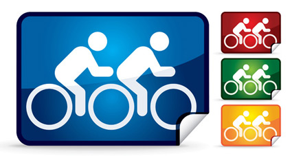 Double bike Icon vector Web2.0 Icon vector exercise bike   